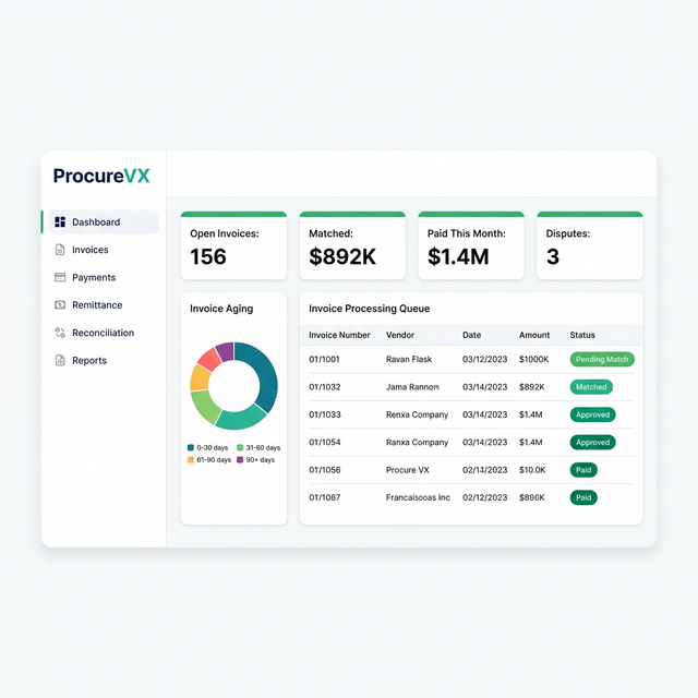 Finance Module — ProcureVX Dashboard