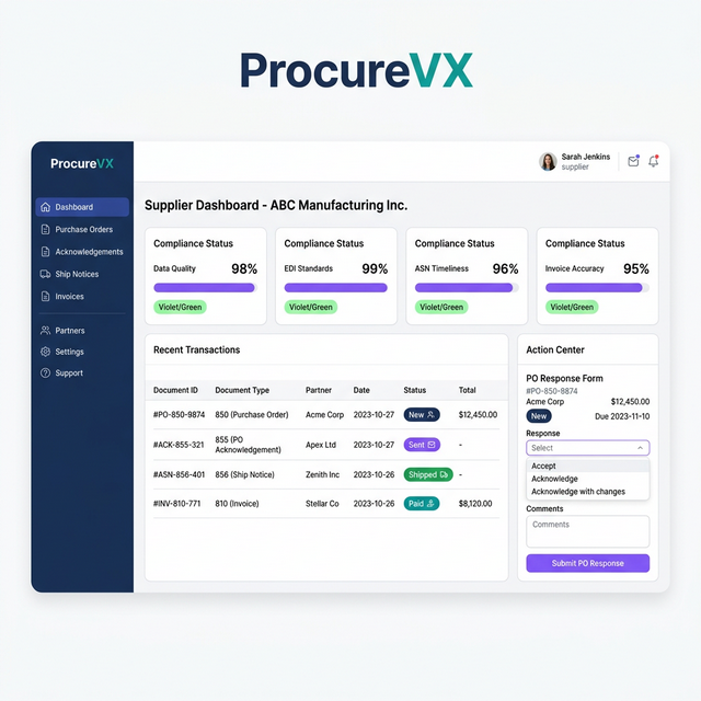 WebEDI Module — ProcureVX Dashboard
